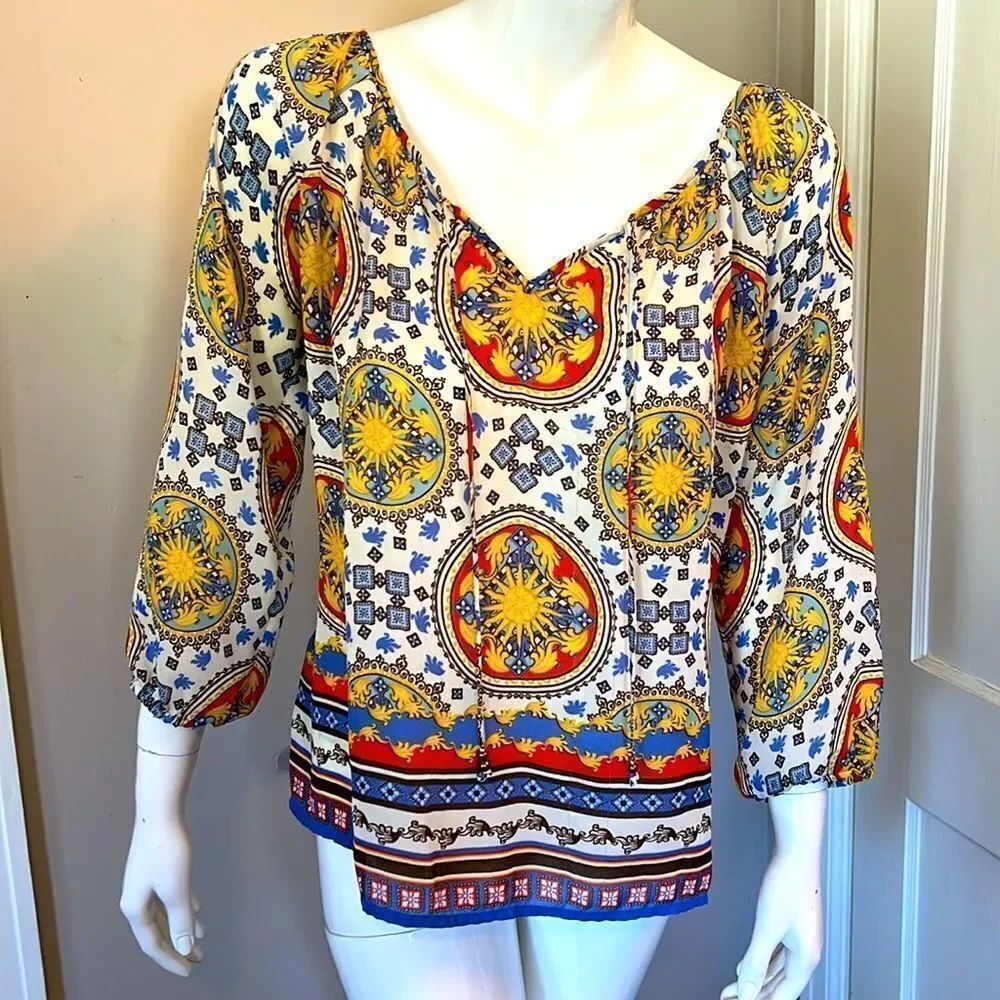 Charter Club Petite Large PL Sheer 3/4 Sleeve Blouse for Spring!